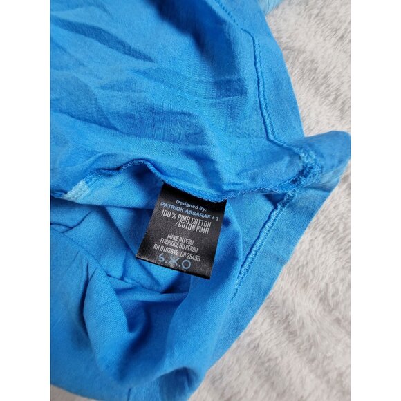 Patrick Assaraf Mens V-Neck Short Sleeve T-Shirt XXL Tie-Dye Blue Pima Cotton - Picture 5 of 8